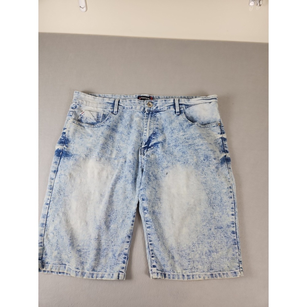 Southpole Men's Denim Jean Shorts Size 38 Acid Wash Slim Fit